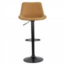 Set 2 Sgabelli 50x44x58/78 cm in Similpelle Base Nera Cammello