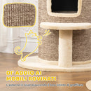 Torre per Gatti a 2 Livelli 60x60x61 cm con 2 Nascondigli Piattaforma Superficie in Sisal Beige e Marrone      