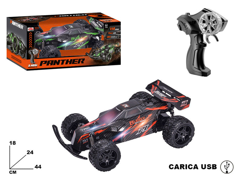 Auto Radiocomandata Panther Scala 1/14 con Batteria Ricaricabile e Luci      