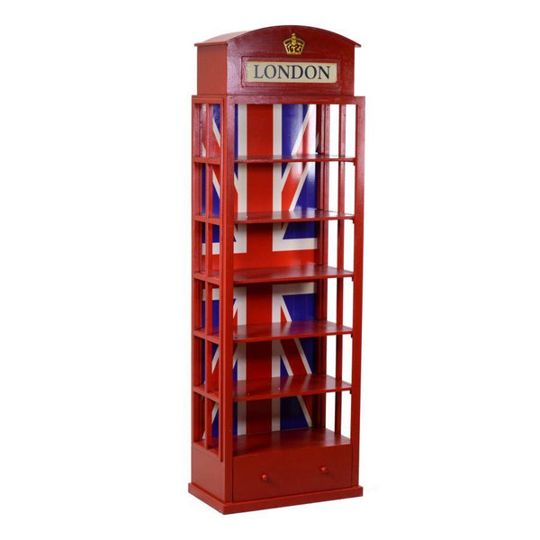 acquista Libreria 6 Ripiani 1 Cassetto 48x27xh146 cm in Legno London Rosso