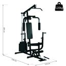 Stazione Multifunzione 156x113x205 cm per Allenamento in Acciaio  Nera