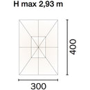 Ombrellone da Giardino 3x4 m Palo Ø48 mm in Legno Vorghini Classic Ecrù