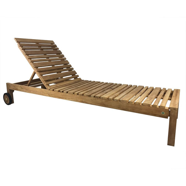 Lettino Prendisole Reclinabile Elafonisi 200x65x31,5 cm a Doghe in Legno Teak sconto