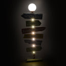 Cartello in Metallo indicazioni con Led multicolor cm 46x16,5xh106,5