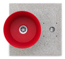 Base con Vaschetta per Fontane con Ghiera Grande 40x40x5 cm in Cemento Belfer 42/BSE/3 Rosso
