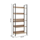 Libreria in Legno 73x176x35 cm Scaffale 5 Ripiani per Ufficio Rovere