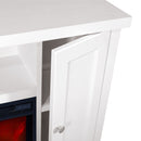 Camino Elettrico da Pavimento 75x150x30 cm Effetto Fiamma 1500W Mozart & Tasmania Bianco