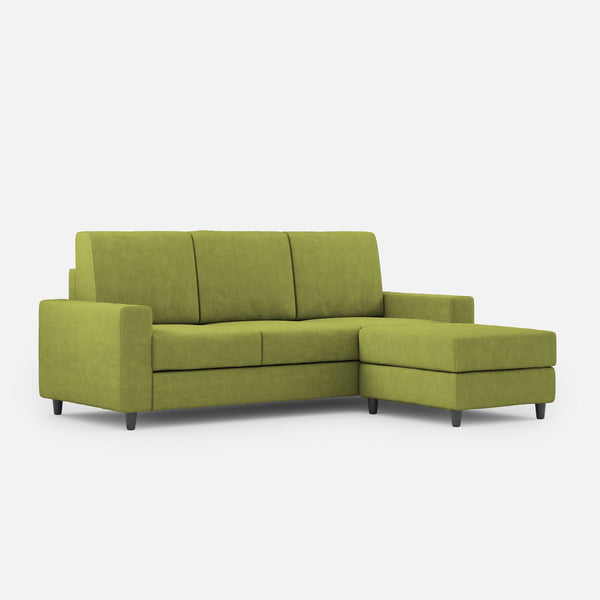 Divano 3 Posti con Pouf 208x155x85 cm Sakar in Tessuto Verde online