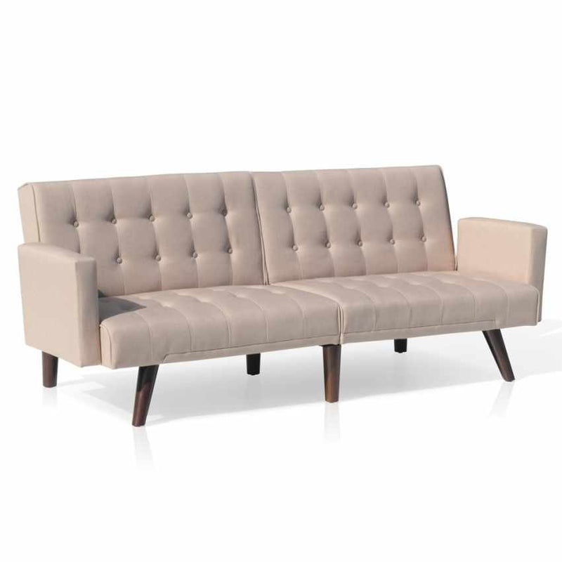 Divano Letto 192x75x76 cm in Tessuto Beige