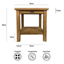 Tavolino Quadrato con Ripiano da Esterno Sal 50x50 cm in Legno Teak      