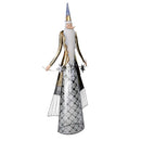 Babbo natale in metallo con stelle argento e oro cm 30,5x10,8xh76,2