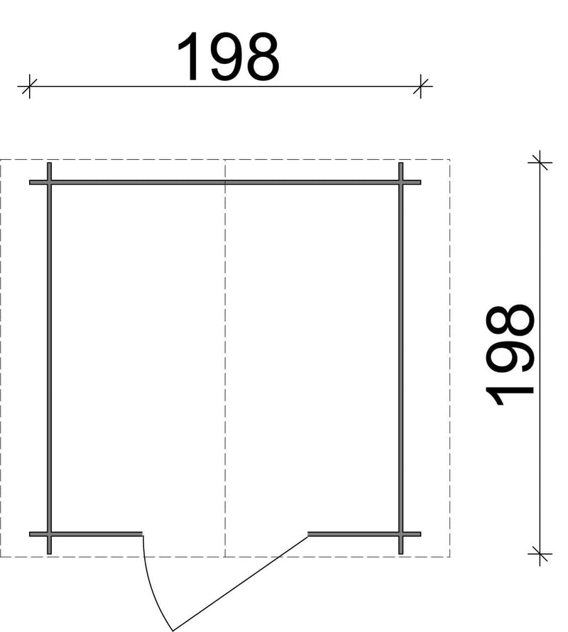 Casette Box da Giardino in Legno Porta Utensili 198x198x228 cm con Porta e Finestra Ecla Regis Larice
