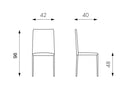 Set 4 Sedie 40x42xH96 cm in Similpelle Cleo Tortora