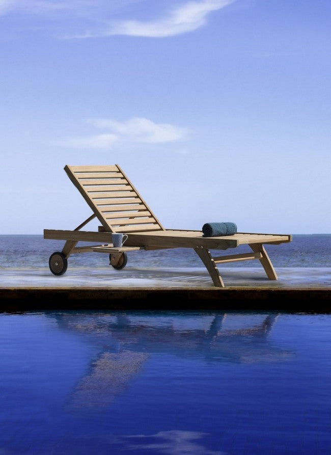 Lettino con Ruote Maryland in Teak