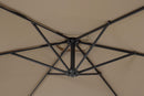 Ombrello a Braccio da Giardino 6 Stecche Ø300x235h cm Telo in Poliestere Nizza Antracite e Tortora