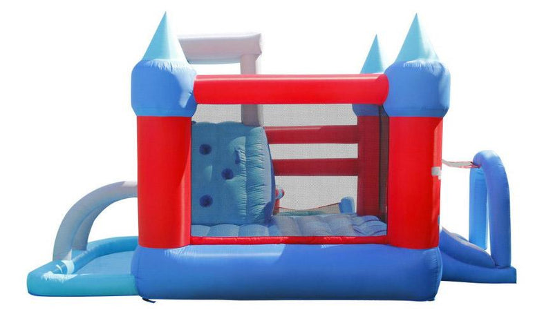 Castello Giostra Gonfiabile Acquatico Splash Park con Pompa Happy Hop