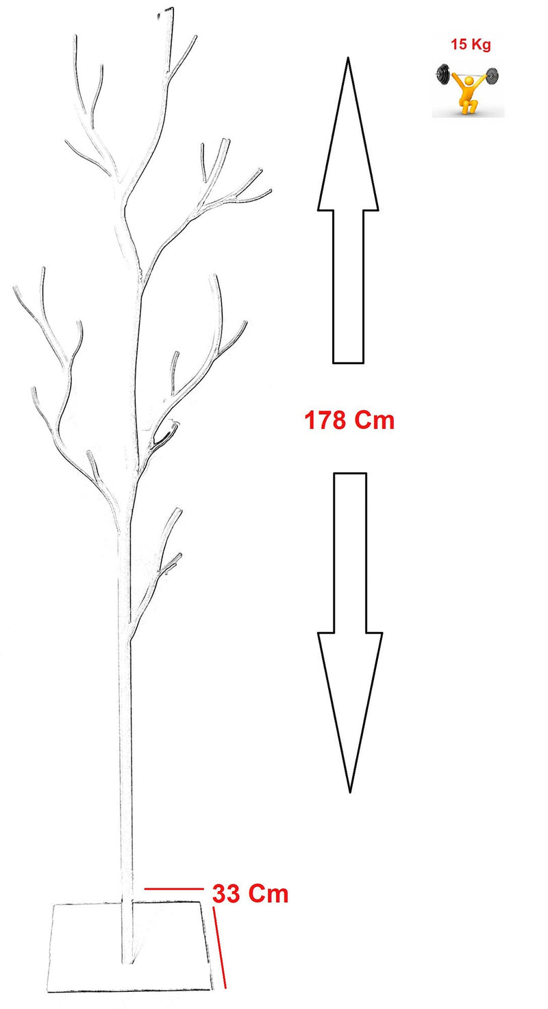 Appendiabiti da Terra 33x33x178 cm in Ferro Battuto Vasconi Salice Giallo