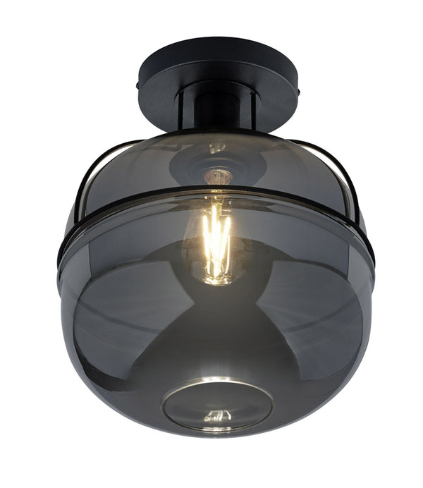 sconto Plafoniera da Interno Attacco E27 in Metallo Nero Opaco