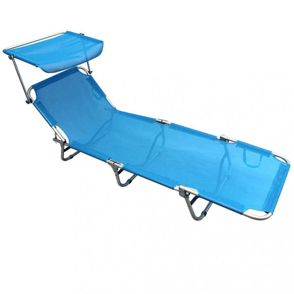 Garten-Sonnenliege 190 x 58 x 25 h cm aus hellblauem Textilene online