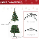 Albero di Natale Artificiale 150 cm con Palline e Decorazioni Verde