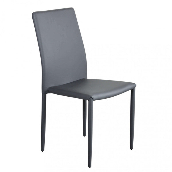 sconto Cammie Stuhl 41x50x91 h cm aus dunkelgrauem Kunstleder