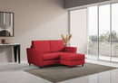 Divano 2 Posti con Pouf 172x145x85 cm Yasel in Tessuto Rosso