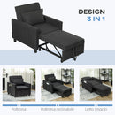 Poltrona Letto Reclinabile 74x84x81 cm in Tessuto Effetto Velluto Grigio Scuro  