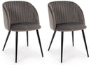 Set 2 Sedie 53x57x81,5h cm Queen Velvet Grigio Cadetto 