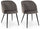 Set 2 Sedie 53x57x81,5h cm Queen Velvet Grigio Cadetto