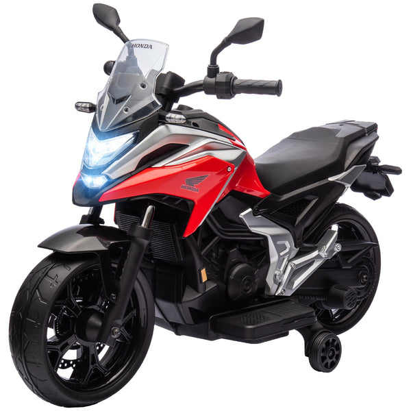 sconto Moto Elettrica per Bambini Licenza Honda con Fari e Rotelle Rosso