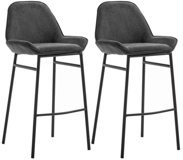 sconto Set mit 2 Hockern 49,5 x 41 x 105 cm aus dunkelgrauem Kunstleder