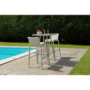 Tavolino Bar da Giardino in Polyrattan Quadrato 70x70x107cm Adila Melange Grigio