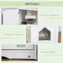 Mobile Lettiera per Gatti a 2 Ante con Divisorio Interno Regolabile 86x48x52 cm Bianco  