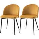 Set 2 Sedie Imbottite 49x50x77 cm in Velluto Giallo