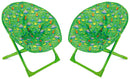 Set 2 Sedie da Giardino Pieghevoli per Bambini in Ferro Soriani Moonchair Dinosauri