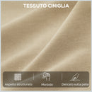 Poltrona Reclinabile Elettrica 80x93x103 cm con Poggiapiedi Poggiatesta Regolabile e Prese in Ciniglia Beige      