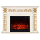 Camino Elettrico da Pavimento 101x140x33 cm Effetto Fiamma 1950W Versailles Maxi & Mirabella Avorio