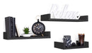 Set 3 Mensole da Parete 60-50-40x23,7x8 cm in Fibra di Legno Calamita Maxi  Nero