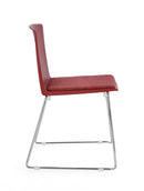 Set 4 Sedie 43,5x50x79 cm Giulia in Poliestere Cromo e Rosso