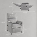 Poltrona Reclinabile Elettrica con Telecomando 80x83x104 cm in Tessuto Effetto Velluto Grigio   