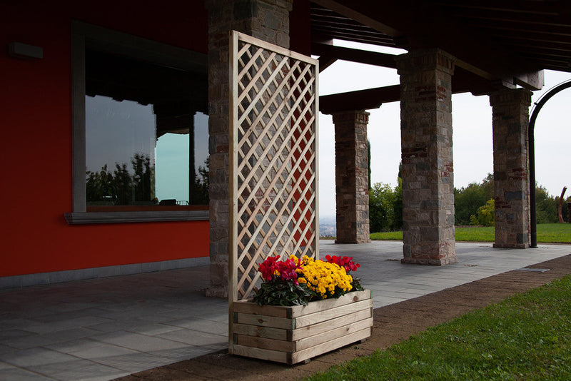 Fioriera da Giardino con Traliccio 120x44x180 cm in Legno