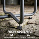 Tavolino da Giardino Rotondo Ø48x51 cm in Metallo Effetto Legno Naturale      