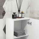 Mobile Bagno Alto a Colonna 35 x 25 x 120 cm con Ante e Ripiani Regolabili Laccato Bianco Lucido      