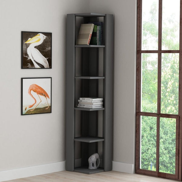 online Libreria angolare 34x34x161 cm Nati antracite 5 ripiani