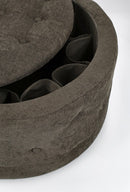 Pouf Contenitore Porta Scarpe Ø 70x40 cm Ernestine in Tessuto Timo
