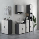 Mobiletto Bagno 1 Cassetto 1 Anta 30x30x82 cm in Truciolato Grigio