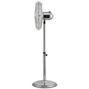 Ventilatore a Piantana 4 Pale Ø 40 cm 50W in Acciaio Laminato e Alluminio Argento      