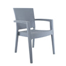 Set 2 Sedie da Giardino in Stile Rattan Grigio