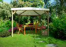 Gazebo da Giardino 300x300 cm Copertura in Telo PVC Joy Pocket in Legno Verde e Bianco