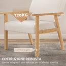 Poltrona d'Arredo in Stile Scandinavo 64x70x72 cm con 2 Cuscini in Legno di Pino Grigio  